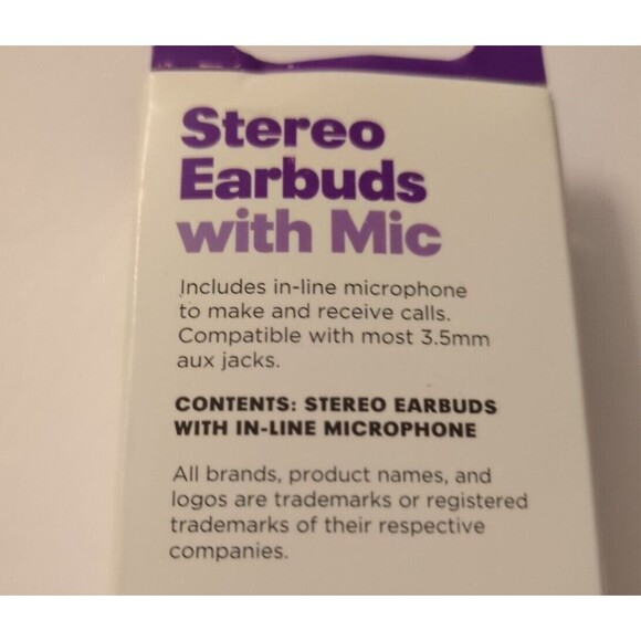 NIP Infinitive Stereo Earbuds With In-Line Microphone 3.5mm Aux Jack NEW - Picture 6 of 7